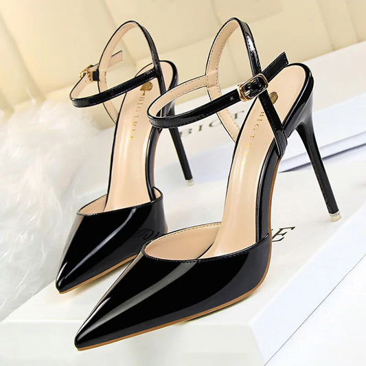 Patent Leather Stiletto Pumps - Mirror Finish Dress Heels