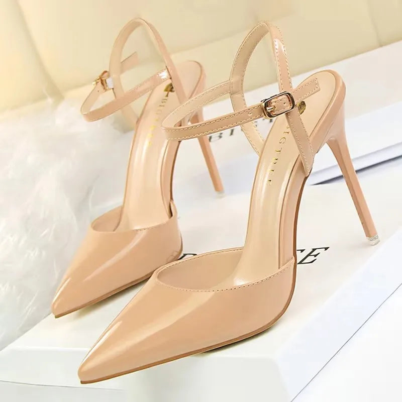 Patent Leather Stiletto Pumps - Mirror Finish Dress Heels
