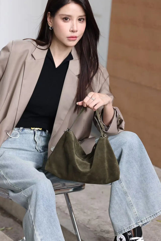 Suede Boston Crossbody Bag - Day-To-Night