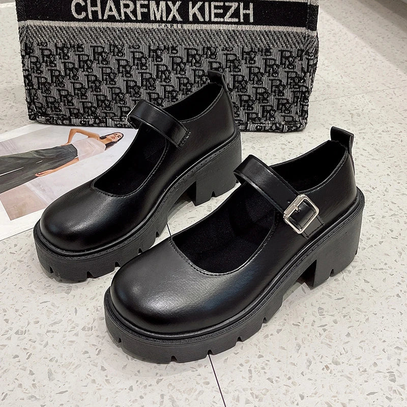 Japanese Style Platform Pumps - Vintage College Heels