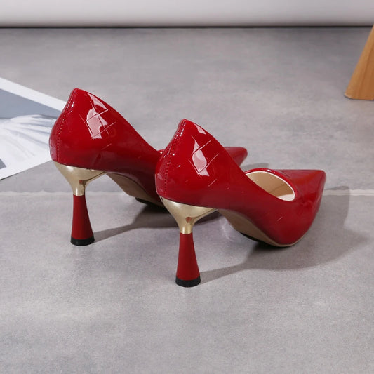 Plaid Embossed High Heel Pumps - Classic Dress Shoes