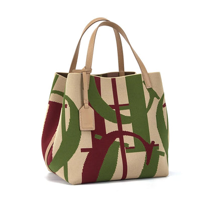 Handcrafted Woven Bucket Tote Bag - Solid Color Everyday Carry