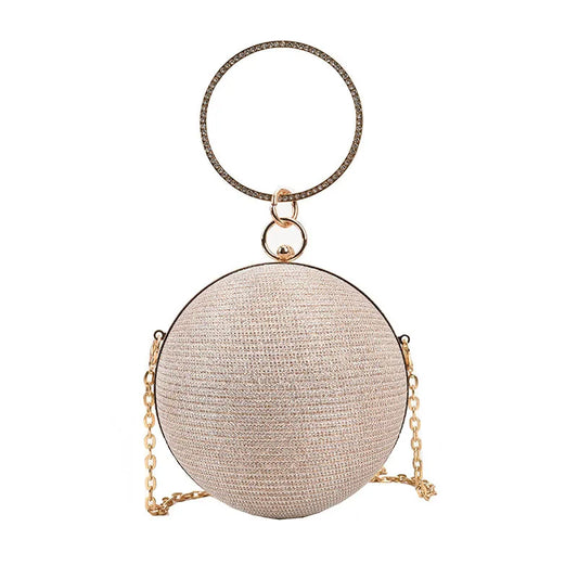 Metallic Ring Handle Evening Purse - Event Style