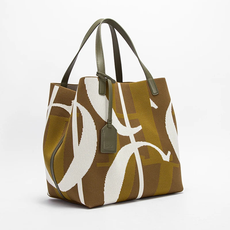 Handcrafted Woven Bucket Tote Bag - Solid Color Everyday Carry