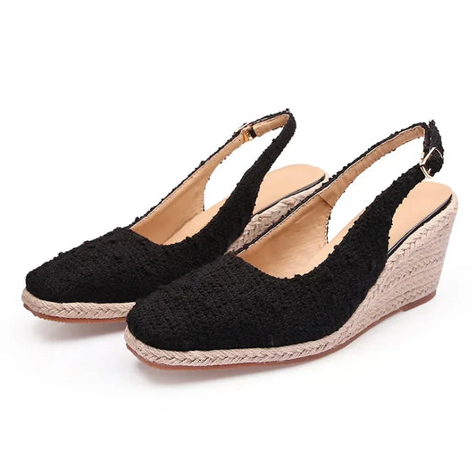 Wedge Espadrille Sandals - Square Toe Summer Platforms