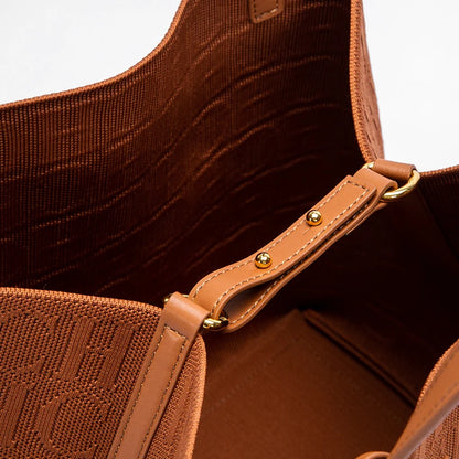 Handcrafted Woven Bucket Tote Bag - Solid Color Everyday Carry