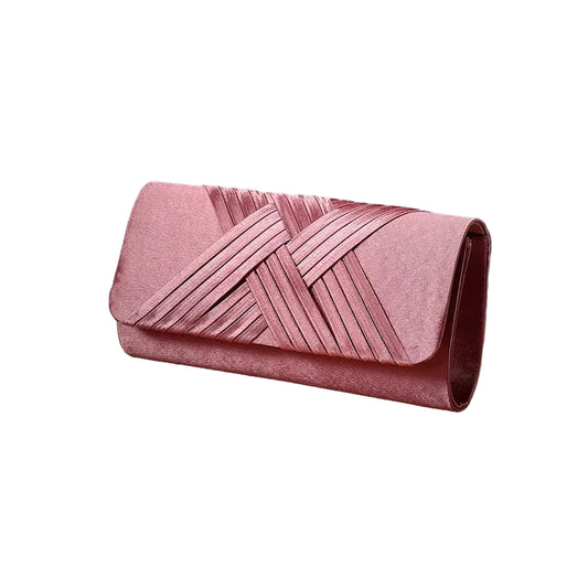 Striped Envelope Clutch Bag - Hardware Shoulder Party Purse