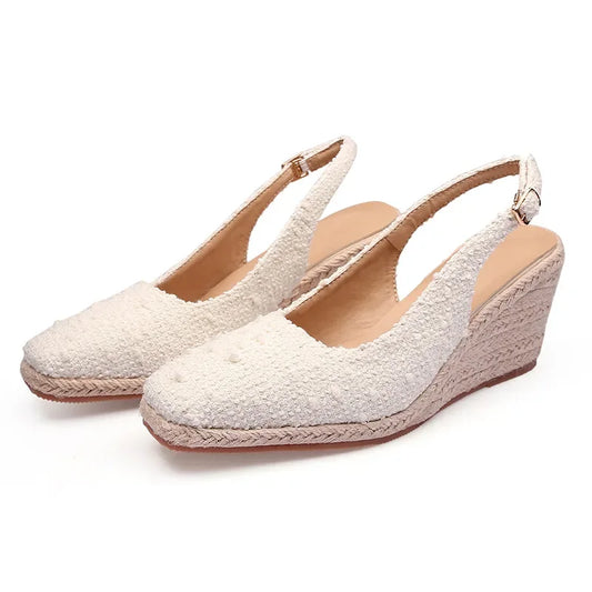 Wedge Espadrille Sandals - Square Toe Summer Platforms