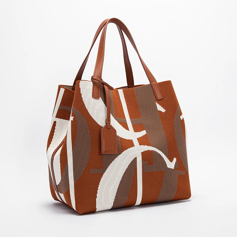 Handcrafted Woven Bucket Tote Bag - Solid Color Everyday Carry