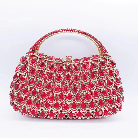 Hollow Rhinestone Banquet Clutch Bag - Crystal Dinner Handbag