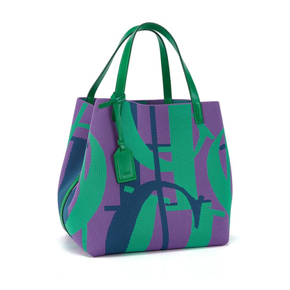 Handcrafted Woven Bucket Tote Bag - Solid Color Everyday Carry