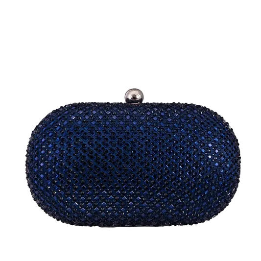 Diamond Oval Evening Clutch Bag - Elegant Statement Party Purse