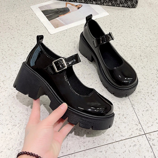 Japanese Style Platform Pumps - Vintage College Heels